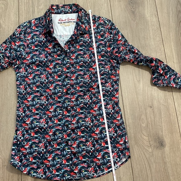 Robert Graham Exclusive Ferrari Car Black and Red Button Down Long Sleeve - XS - Picture 11 of 13